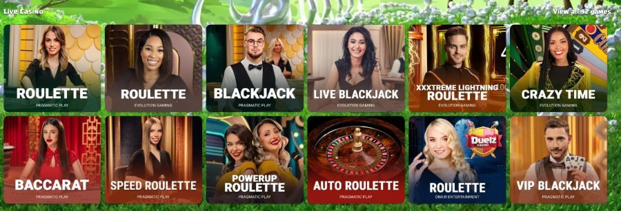 Duelz Casino Live Casino Games UK