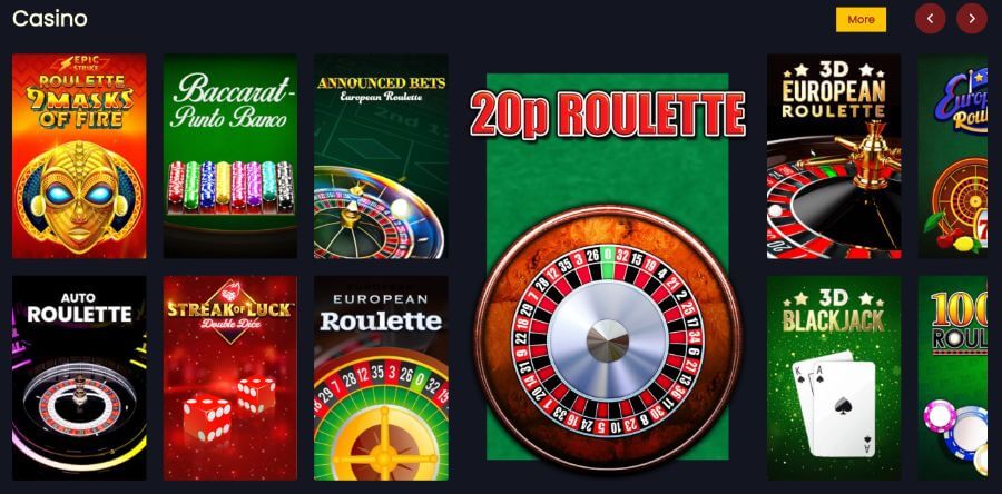 Hippozino Classic casino games UK