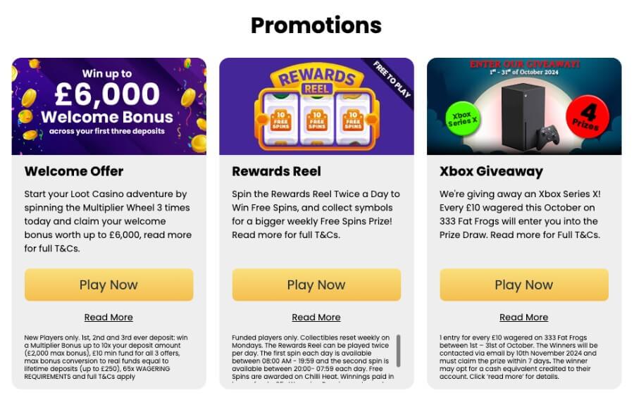 Loot Casino Promotions UK