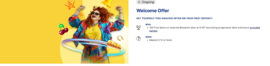 Spin and Win Welcome Offer Free Spins UK