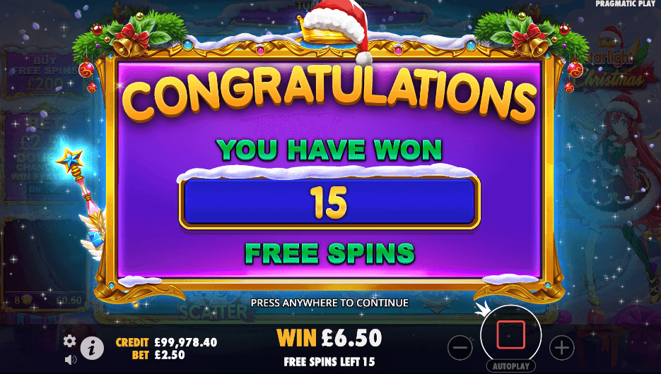 Starlight Christmas Slot Free Spins UK