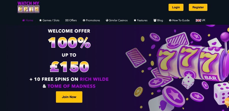 WatchMySpin welcome offer