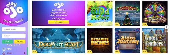 play ojo 50 free spins